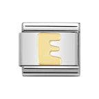 LETTER E GOLD NOM CHARM - 18CT & SS