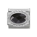 NOM OVAL BLACK - FACETTED CZ