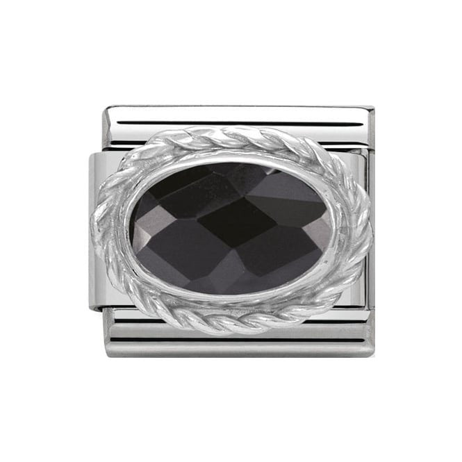 NOM OVAL BLACK - FACETTED CZ
