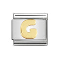 LETTER G GOLD NOM CHARM - 18CT & SS