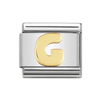 LETTER G GOLD NOM CHARM - 18CT & SS