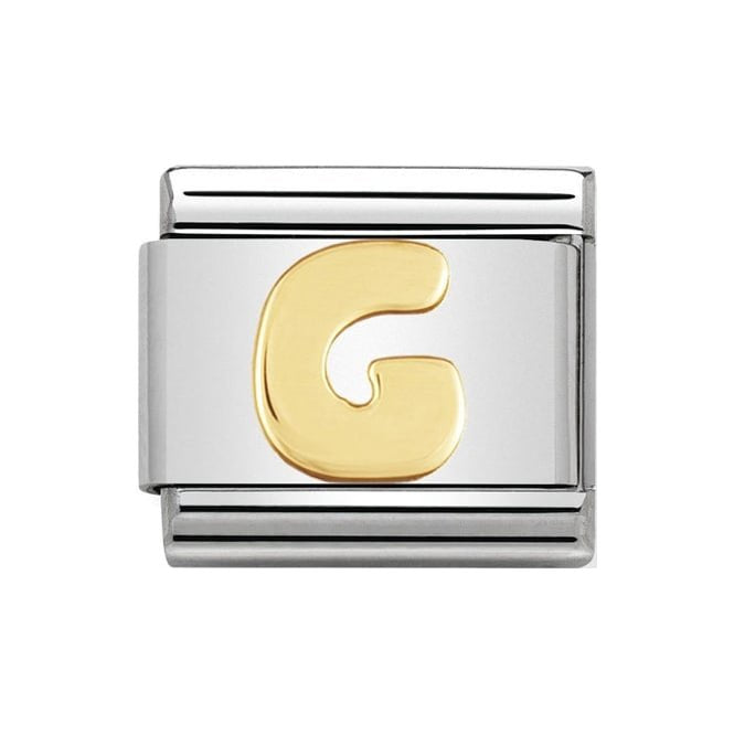LETTER G GOLD NOM CHARM - 18CT & SS