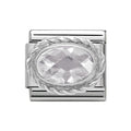 NOM OVAL WHITE - FACETTED CZ