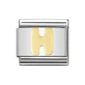 LETTER H GOLD NOM CHARM - 18CT & SS