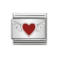 NOM ENAMEL RED HEART WITH WINGS