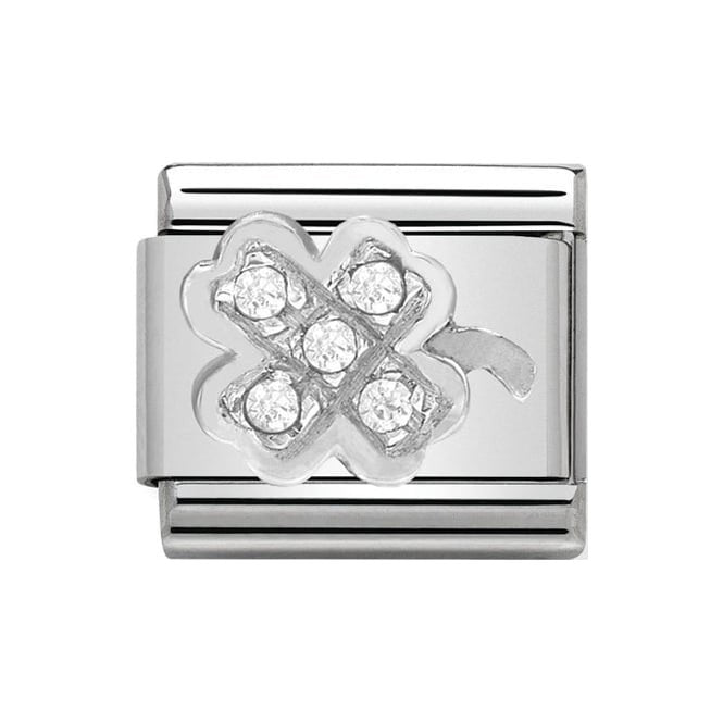 NOM 4 LEAF CLOVER MULTI CZ SILV SHINE