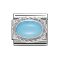 NOM OVAL TURQ SILV SHINE - HARD STONES
