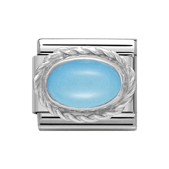 NOM OVAL TURQ SILV SHINE - HARD STONES