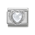 NOM HEART WHITE SILV SHINE - CZ HEART