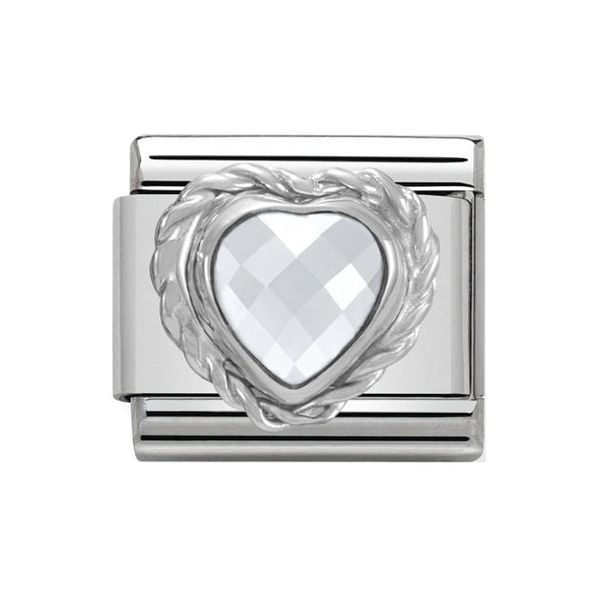 NOM HEART WHITE SILV SHINE - CZ HEART