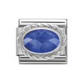 NOM OVAL DARK BLUE - FACETTED CZ