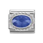 NOM OVAL DARK BLUE - FACETTED CZ
