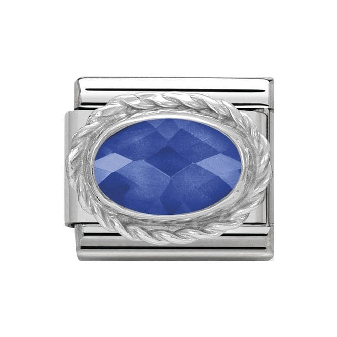 NOM OVAL DARK BLUE - FACETTED CZ