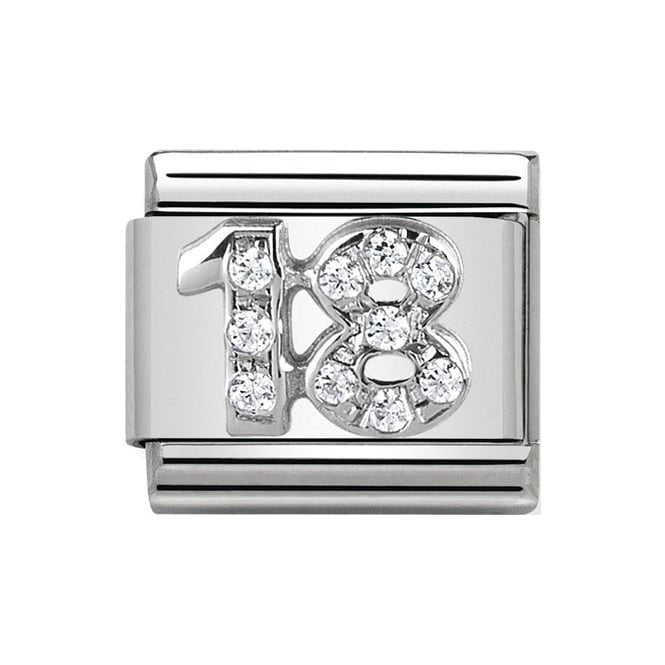 NOM NUMBER 18 EIGHTEEN MULTI CZ SILV SHINE