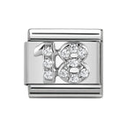 NOM NUMBER 18 EIGHTEEN MULTI CZ SILV SHINE