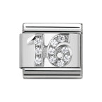 NOM NUMBER 16 SIXTEEN MULTI CZ SILV SHINE