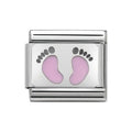 NOM PINK FOOTPRINTS SILV SHINE - PLTE SYMBOL