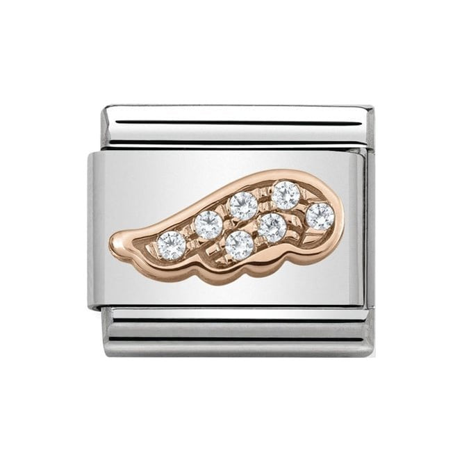 NOM ROSE GOLD CZ ANGEL WING