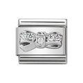 NOM CHERIE BOW MULTI CZ SILV SHINE