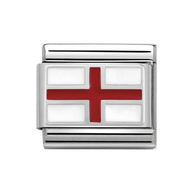 NOM ENGLAND ENAMEL FLAG SILV SHINE