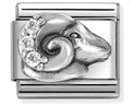 NOM SILV CZ ARIES - ZODIAC RELIEF