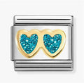 NOM DBLE L. BLUE HEART - GLITTER SYMBOLS