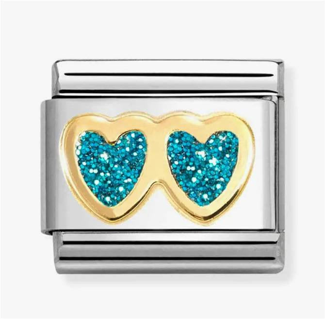 NOM DBLE L. BLUE HEART - GLITTER SYMBOLS