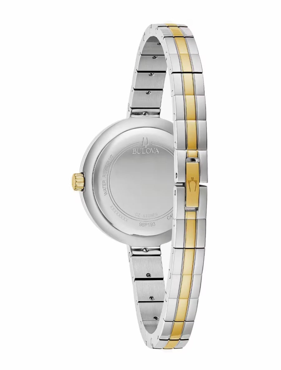 LDS BULOVA TT RND SILV CRYST SET DL. BW