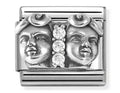 NOM SILV CZ GEMINI - ZODIAC RELIEF