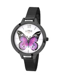 LDS RND WHT DL PRP BUTTERFLY BLK MESH SW