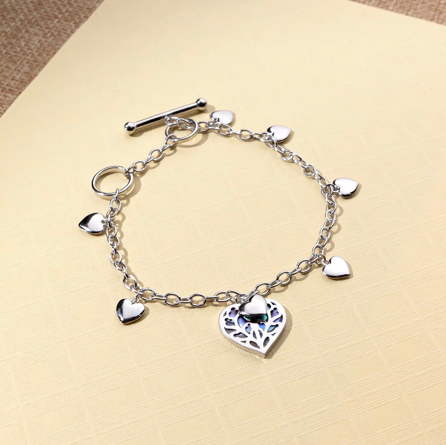 SILV ABALON HEART OF YORKSHIRE T-BAR BLET