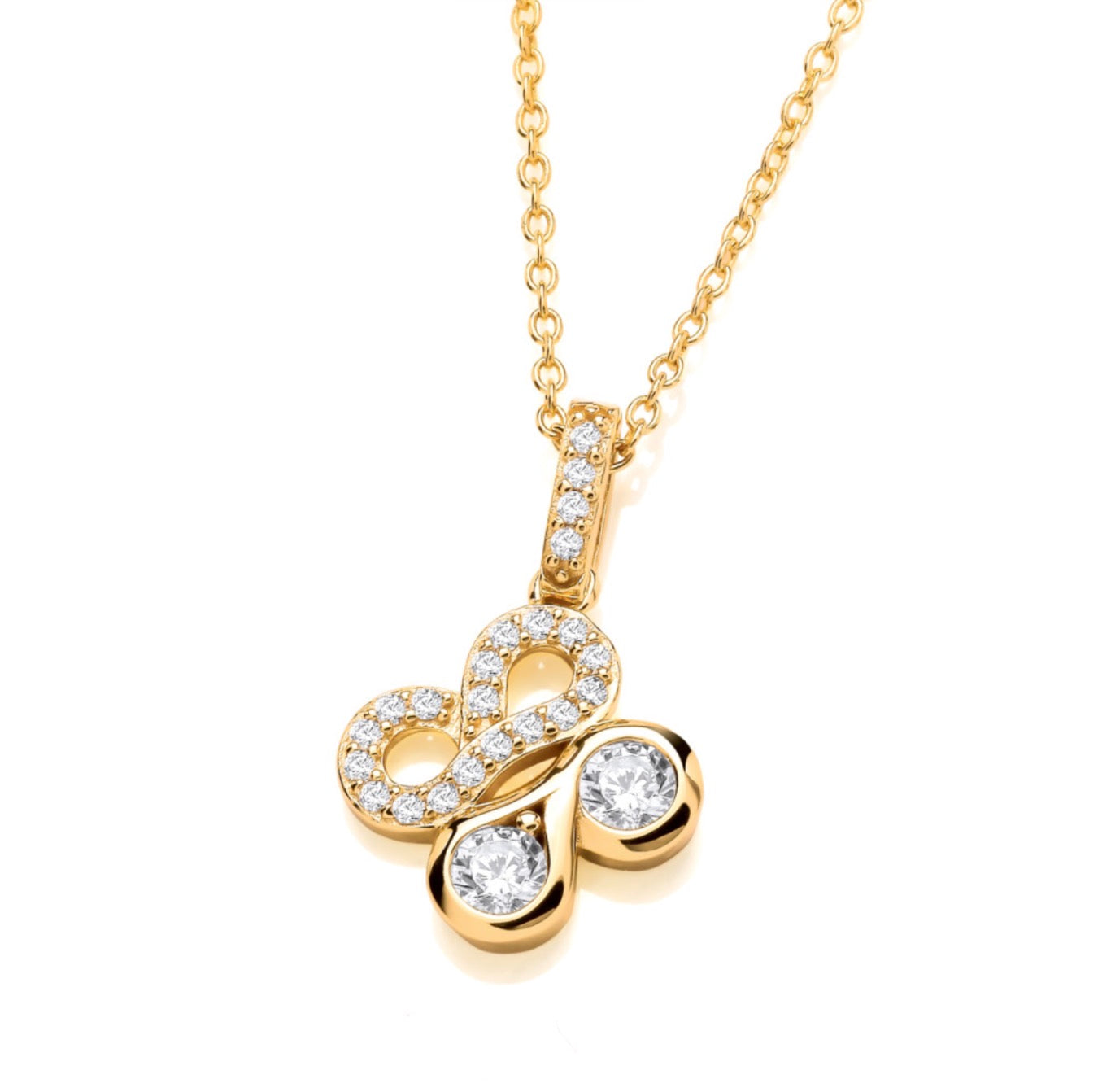 SILVER  GOLD VERMEIL ICONIC BOODLED MIRROR MOTIF PENDANT & CHAIN
