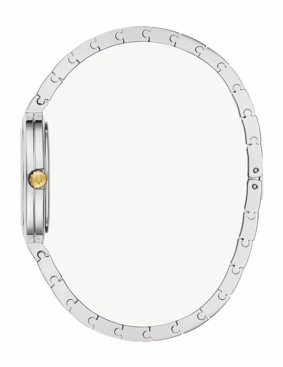LDS BULOVA TT RND SILV CRYST SET DL. BW