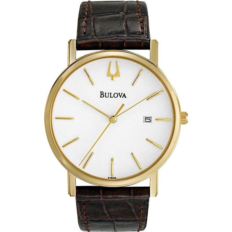 GNTS BULOVA GP RND WHT DL. BRWN SW