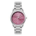 LDS SS OLIVIA B RND CAND D.PINK SWIRL 34MM DL BW