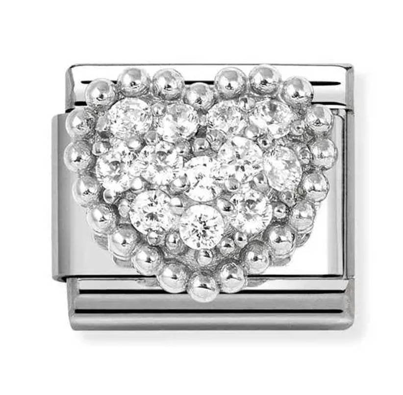 NOM CZ HEART DOTTED - SIL SH