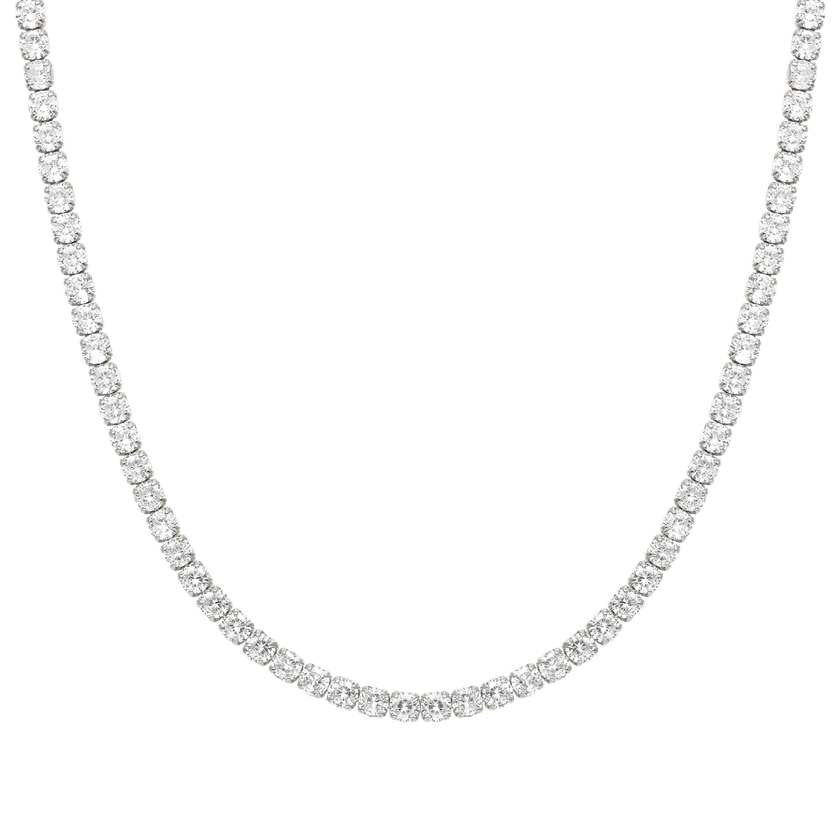 SILV WHT CZ TENNIS DROP NLET - CHIC & CH.