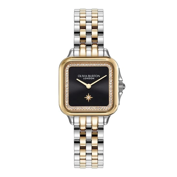 LDS TT GP OLIVIA BSQU BLK 28MM DL CZ OUTER BEZEL BW