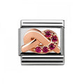 NOM ROSE GOLD RED LOVE KNOT CZ