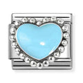 NOM BLUE RAISED DOT HEART SIL - SYMBOLS