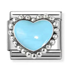 NOM BLUE RAISED DOT HEART SIL - SYMBOLS