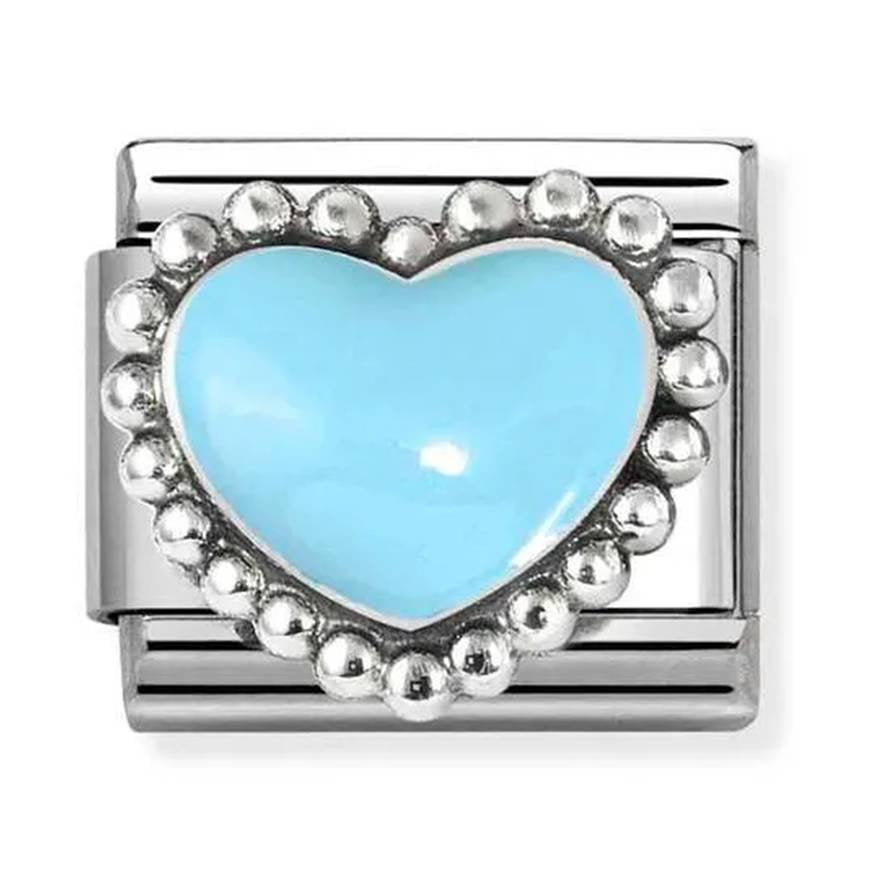 NOM BLUE RAISED DOT HEART SIL - SYMBOLS