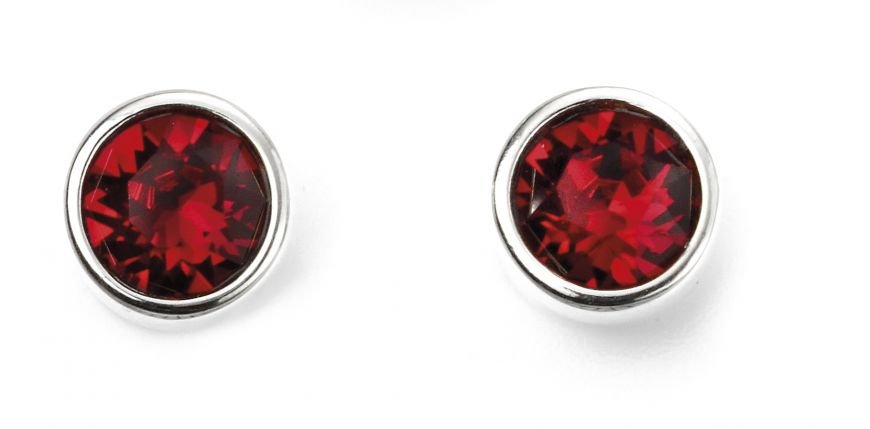 SILV RND RUBY SWAROVSKI JULY RUBSET STUD ER