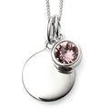 SILV RND L. AME CZ & SILV DISC JUNE PENDANT