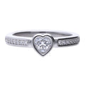 SILV ZIRC DIAMONFIRE HEART PAVE SHLDER RING