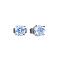 SILV ZIRC DIAMONFIRE SOLITAIRE BLUE CLW STUD ER