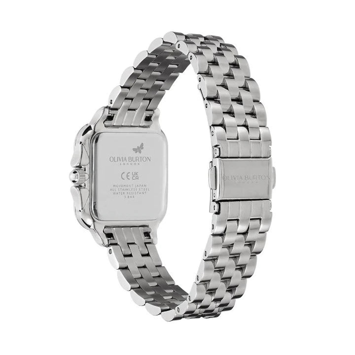 LDS SS OLIVIA B SQU BLK/NAVY BLUE DL CZ OUTER BEZEL BW