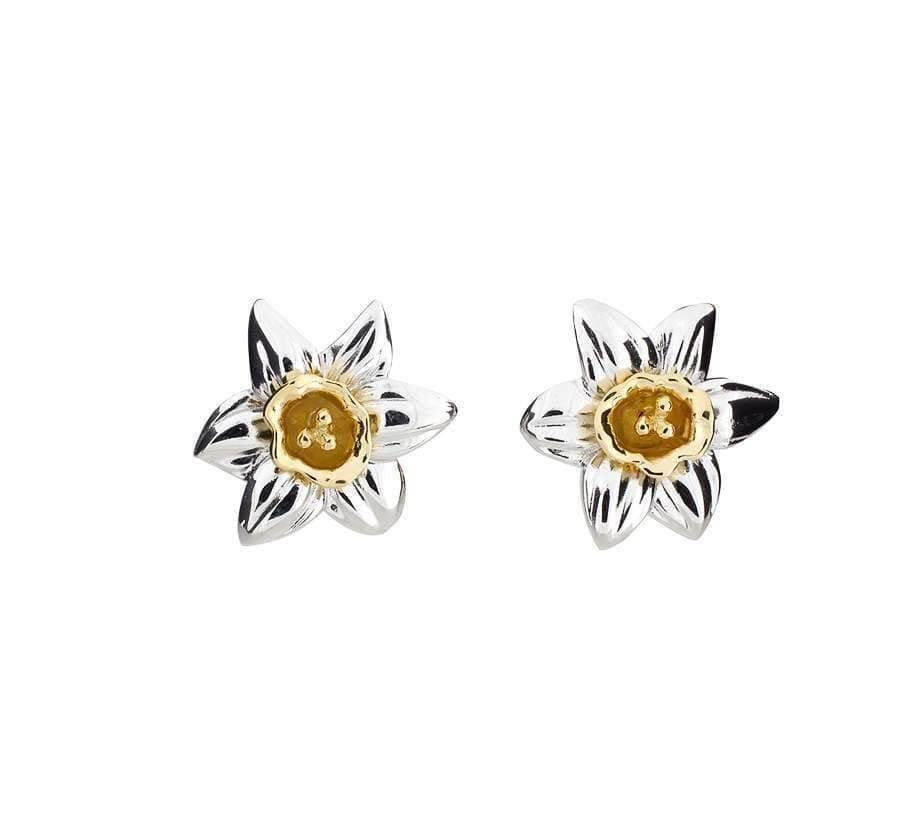 SILV GOLD PLTE NARCISSUS DEC STUD EARRINGS