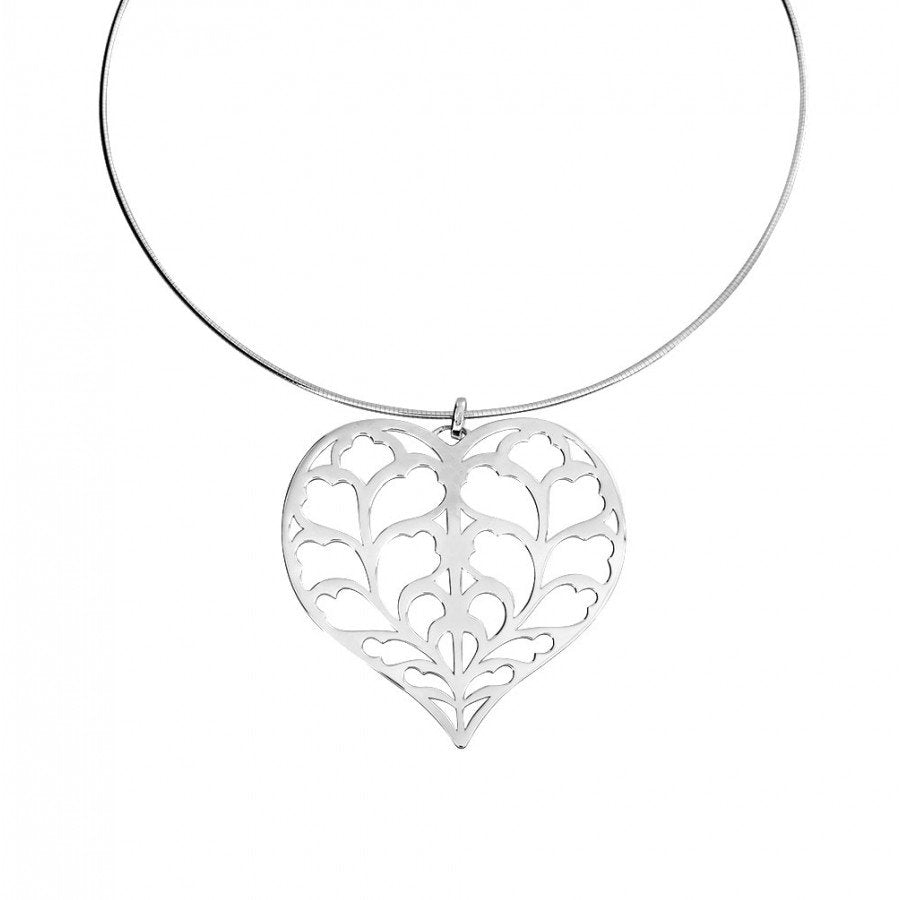 SILVER HEART OF YORKSHIRE PENDANT ON WIRE