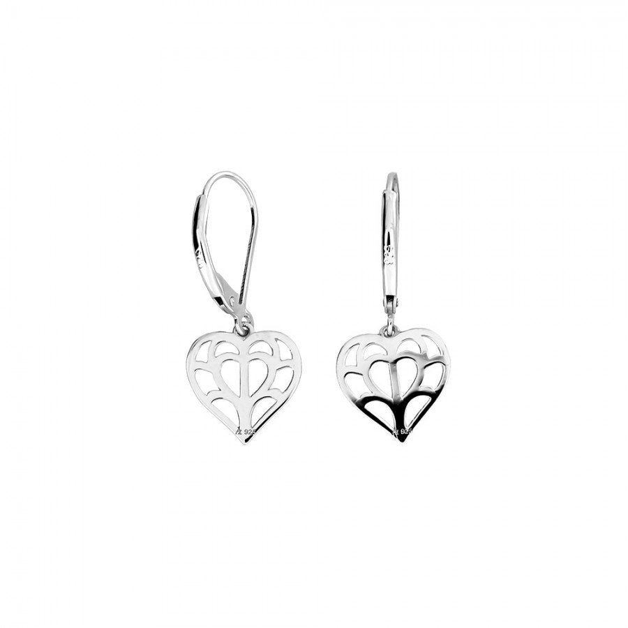 SILV SMALL HEART OF YORKSHIRE HEART DROP EARRING